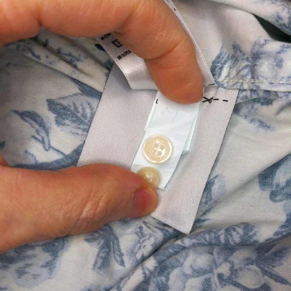 Gap x LoveShackFancy White & Blue Rose Floral Cottage Core Print Cropped Shirt - Picture 10 of 13
